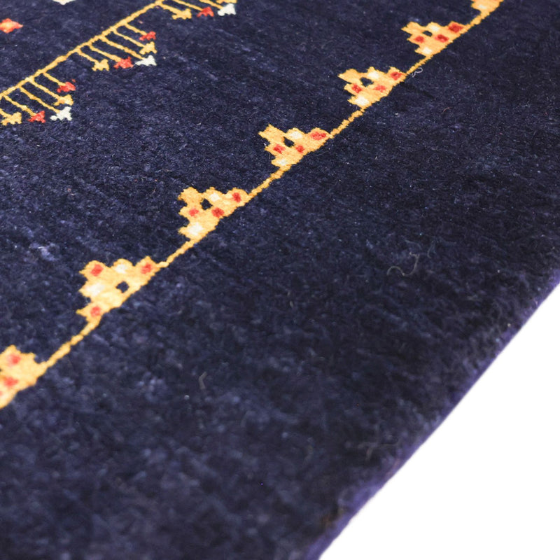 Alfombra Gabbeh - Persa Kashkuli - 119 x 81 cm - azul oscuro