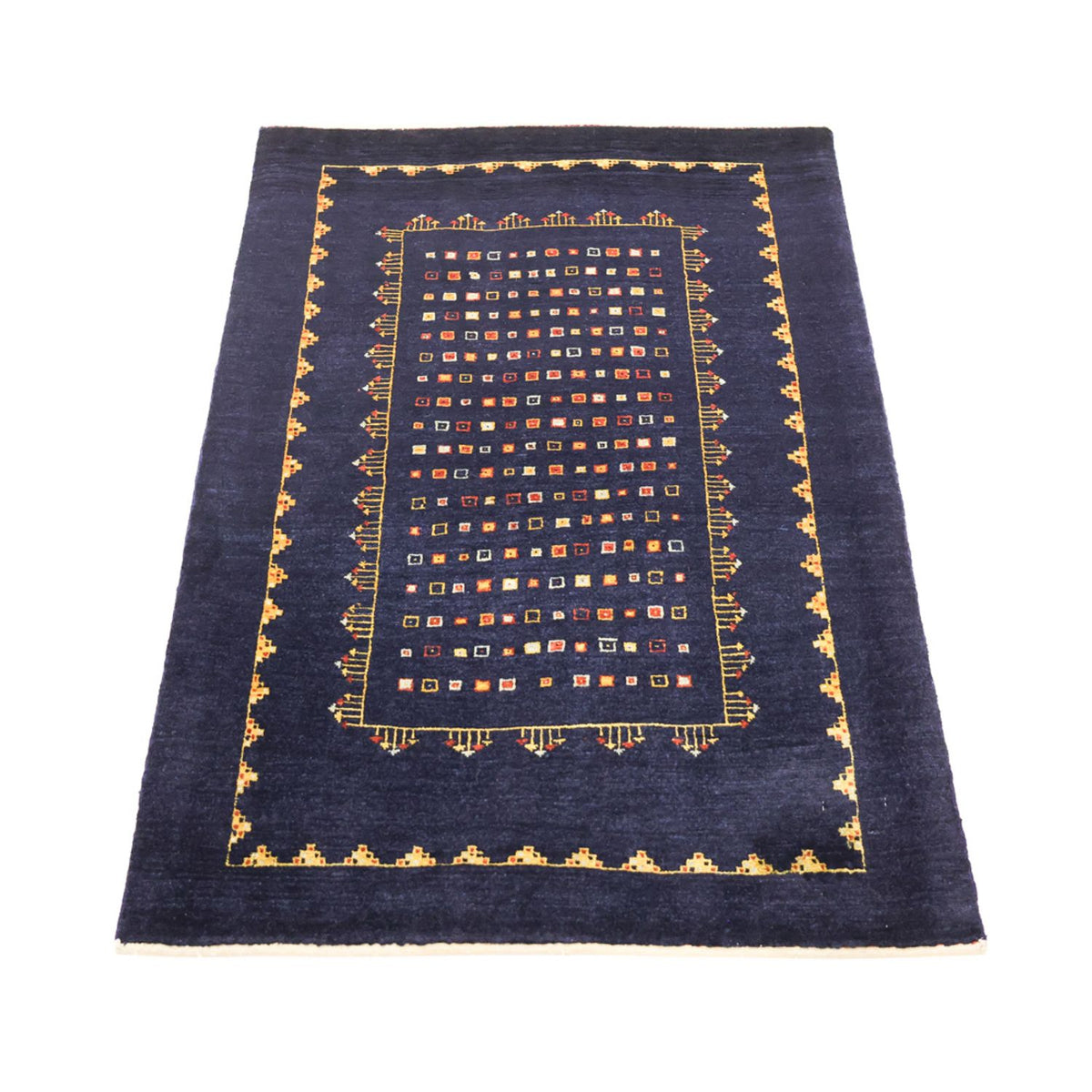 Alfombra Gabbeh - Persa Kashkuli - 119 x 81 cm - azul oscuro