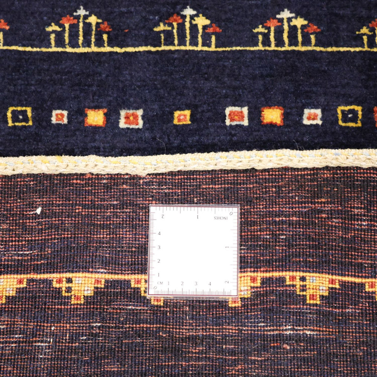Alfombra Gabbeh - Persa Kashkuli - 119 x 81 cm - azul oscuro