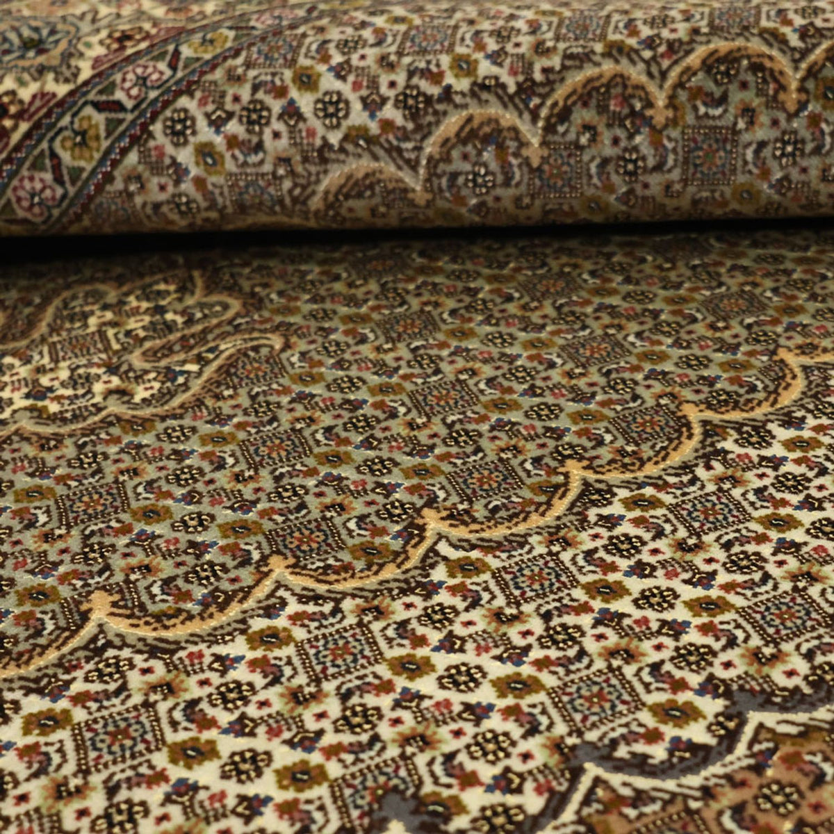 Alfombra Persa - Tabriz - Real - 149 x 100 cm - verde oliva