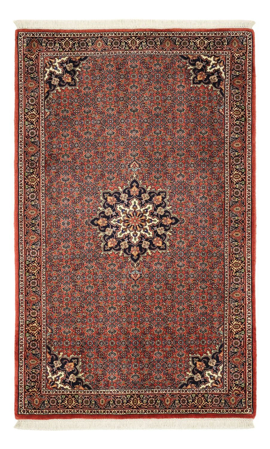Alfombra persa - Bidjar - 147 x 92 cm - rojo oscuro
