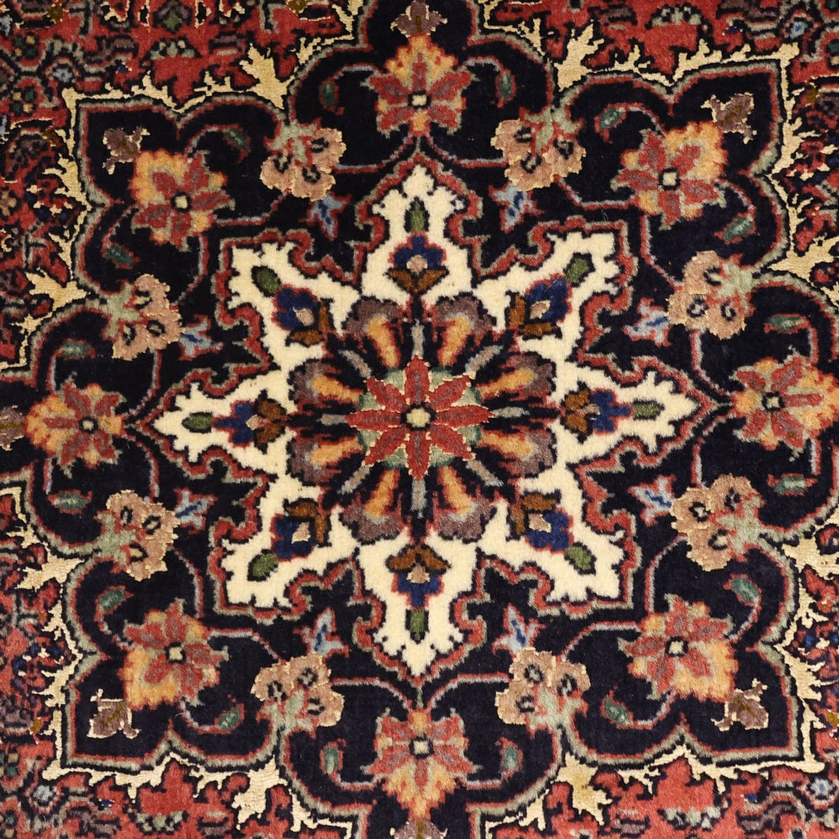 Alfombra persa - Bidjar - 147 x 92 cm - rojo oscuro