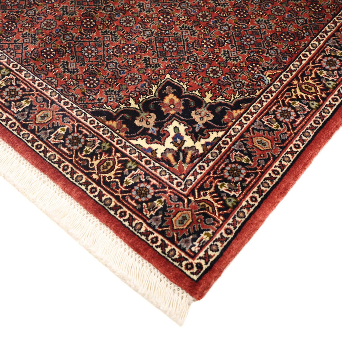 Alfombra persa - Bidjar - 147 x 92 cm - rojo oscuro