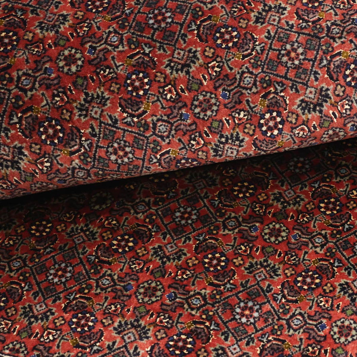 Alfombra persa - Bidjar - 147 x 92 cm - rojo oscuro