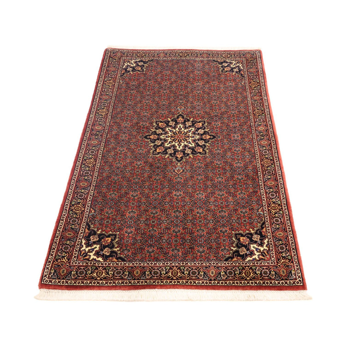 Alfombra persa - Bidjar - 147 x 92 cm - rojo oscuro
