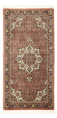 Alfombra persa - Bidjar - 141 x 71 cm - rojo oscuro