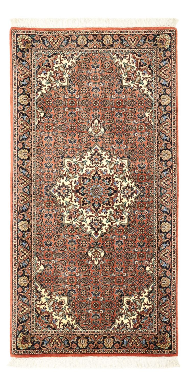 Alfombra persa - Bidjar - 141 x 71 cm - rojo oscuro