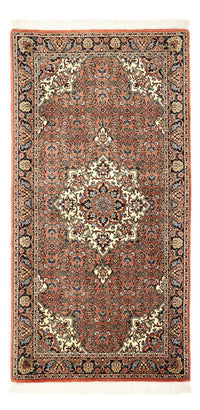 Alfombra persa - Bidjar - 141 x 71 cm - rojo oscuro