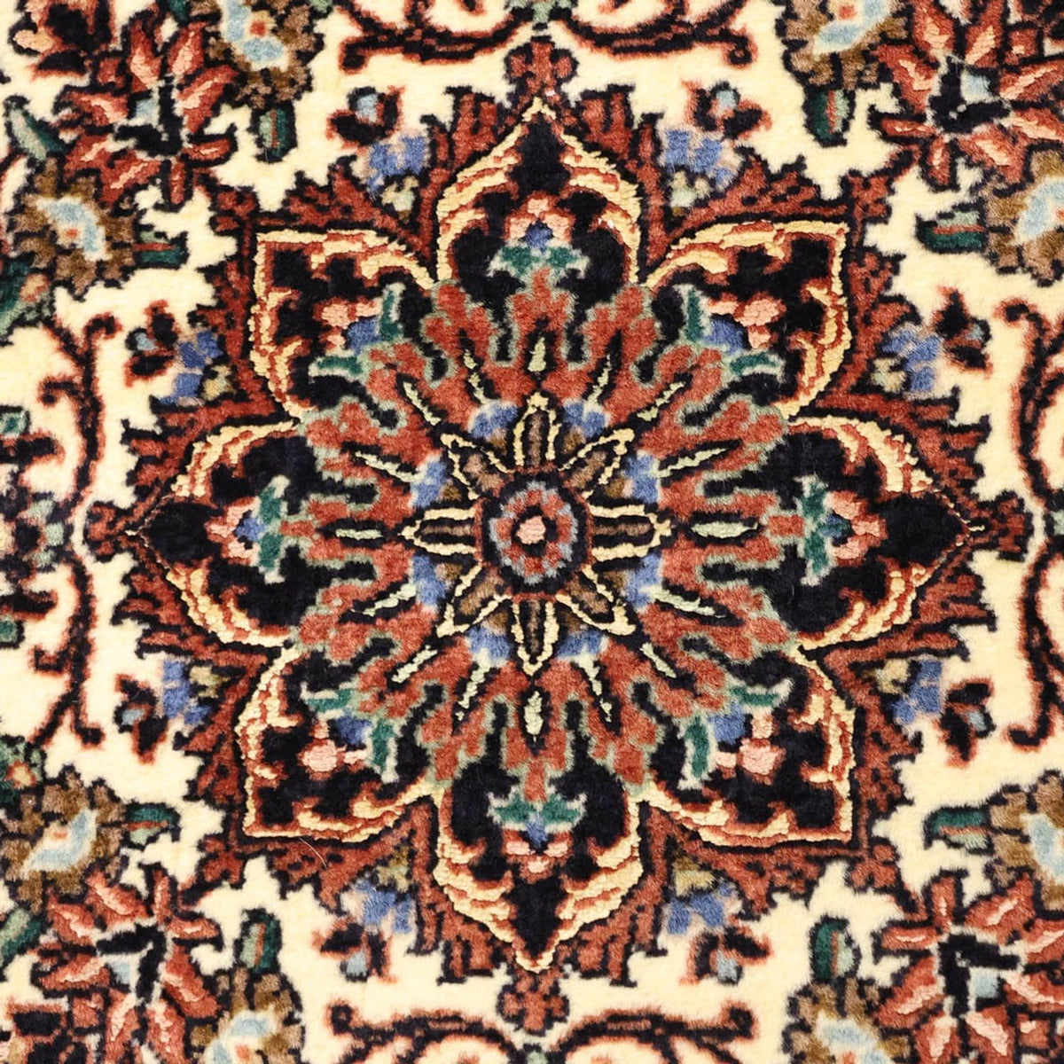 Alfombra persa - Bidjar - 141 x 71 cm - rojo oscuro