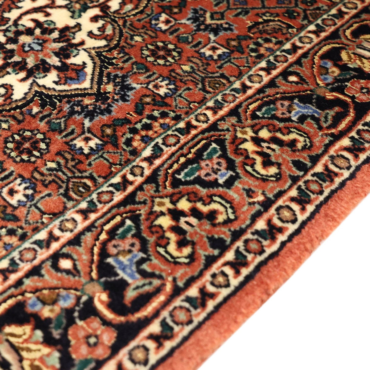 Alfombra persa - Bidjar - 141 x 71 cm - rojo oscuro