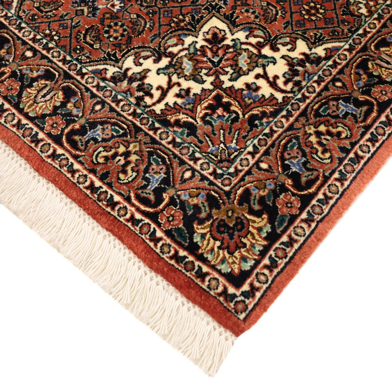 Alfombra persa - Bidjar - 141 x 71 cm - rojo oscuro