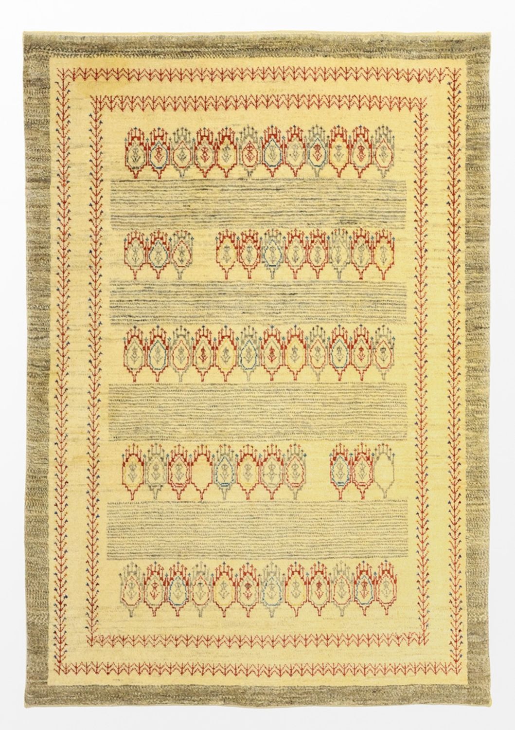 Alfombra Gabbeh - Persa Kashkuli - 125 x 87 cm - beige