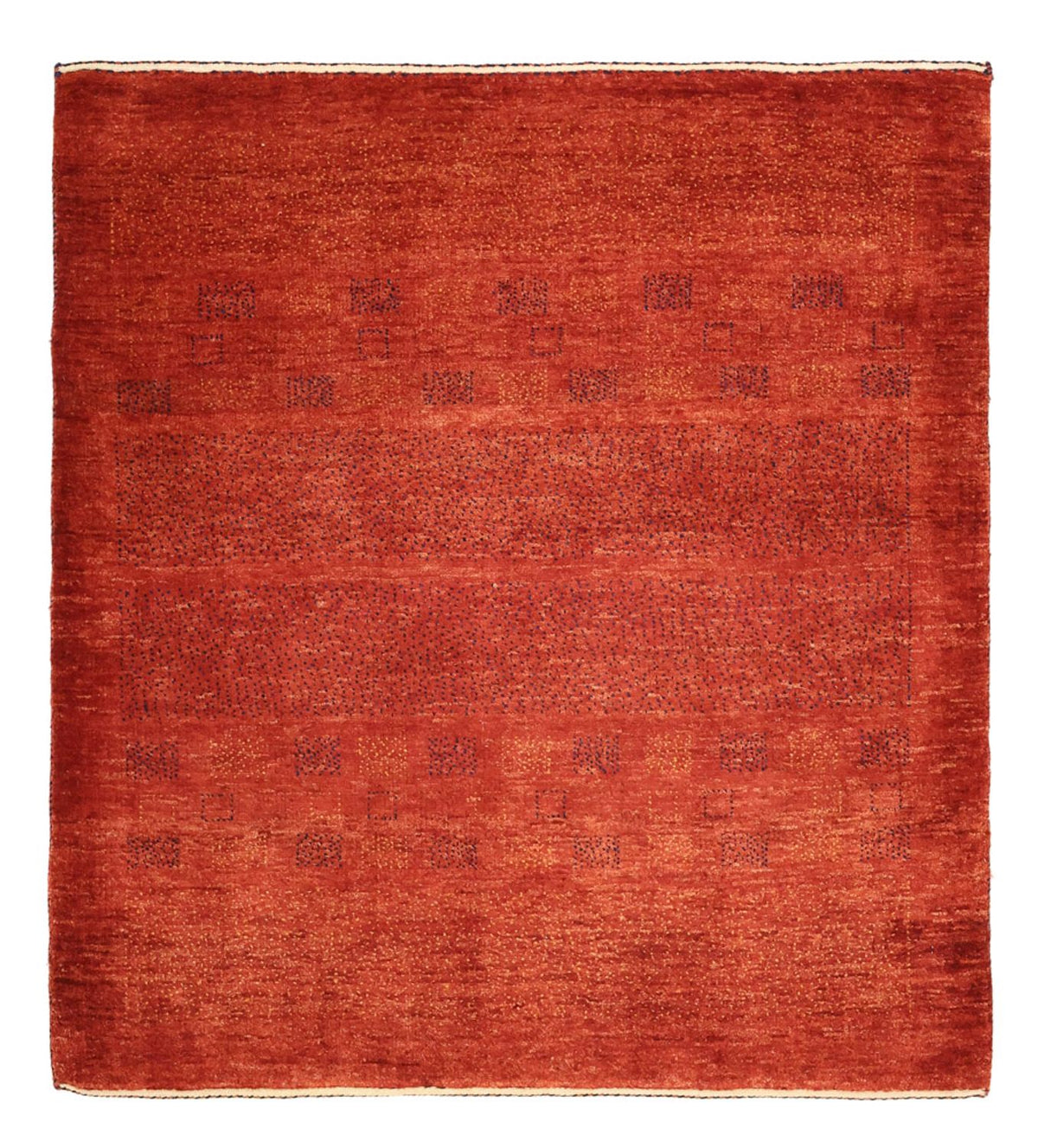 Alfombra Gabbeh - Persa Kashkuli cuadrado  - 112 x 101 cm - rojo oscuro