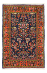 Alfombra persa - Clásica - 161 x 110 cm - azul oscuro