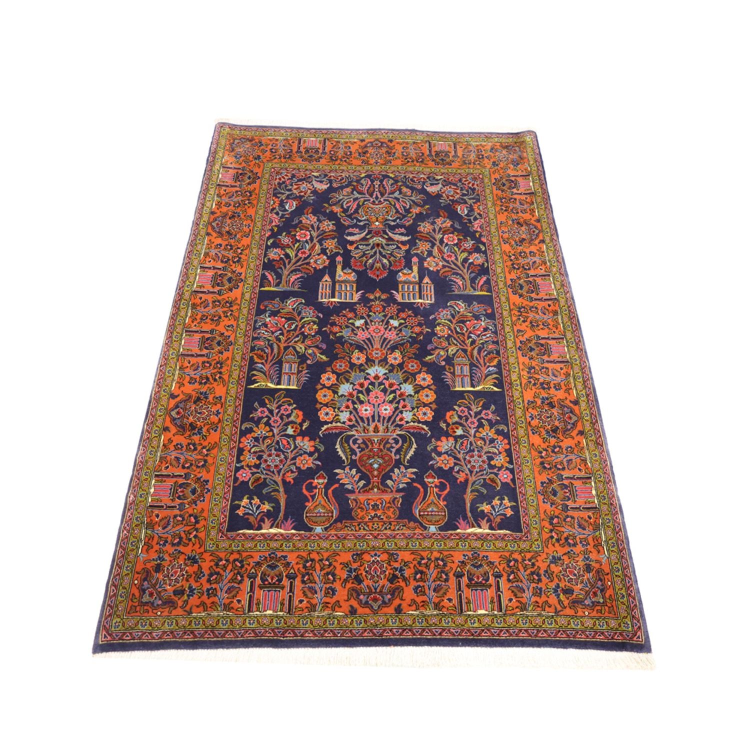 Alfombra persa - Clásica - 161 x 110 cm - azul oscuro