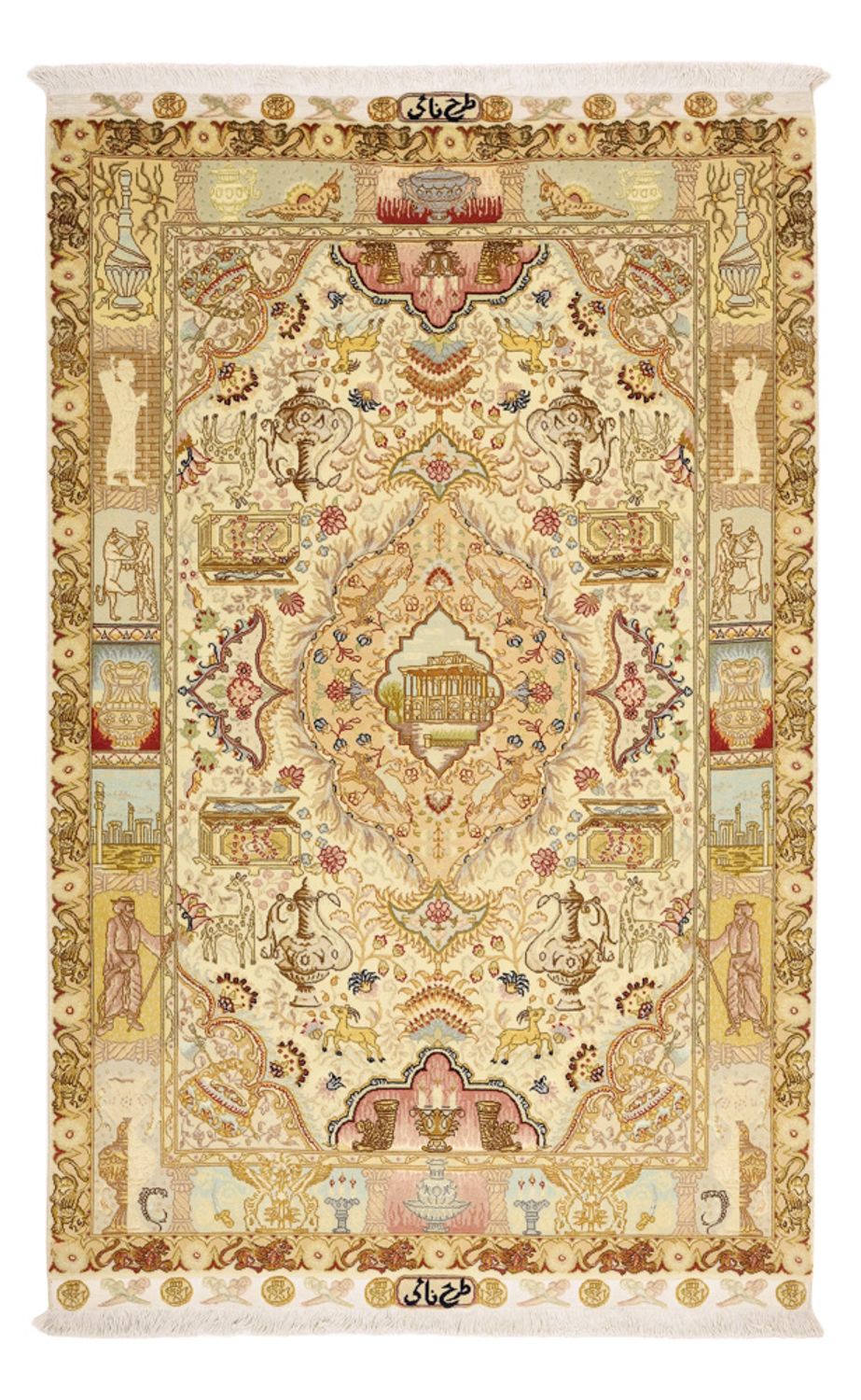 Alfombra Persa - Tabriz - Real - 160 x 101 cm - beige