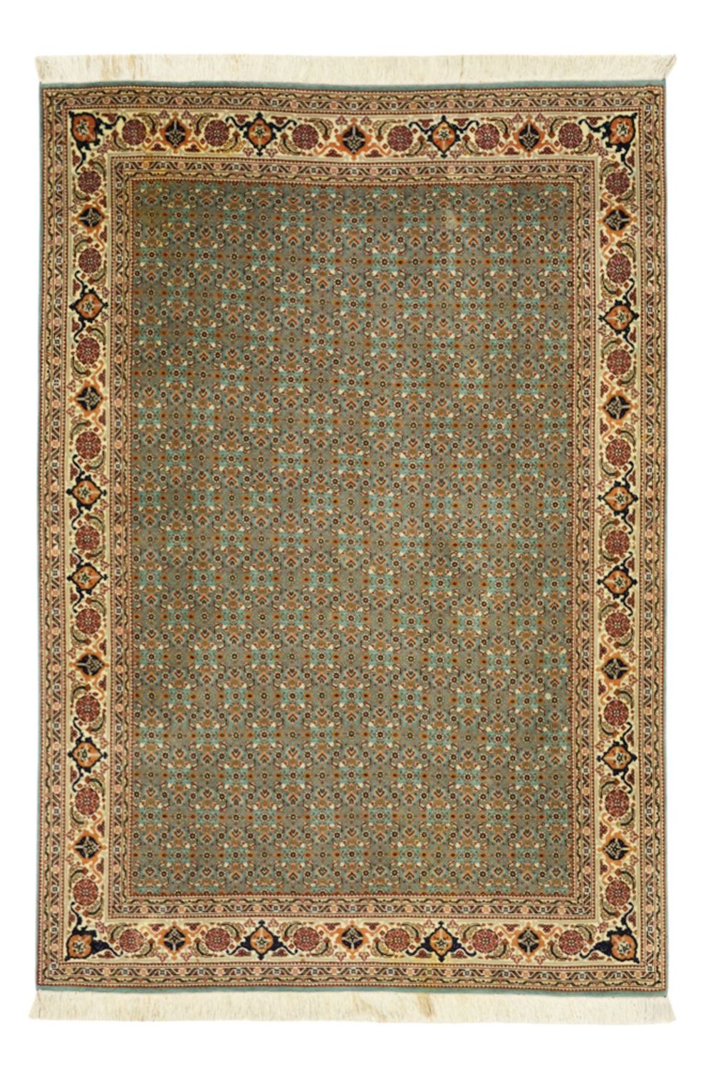Alfombra Persa - Tabriz - Real - Real - 145 x 101 cm - verde oliva