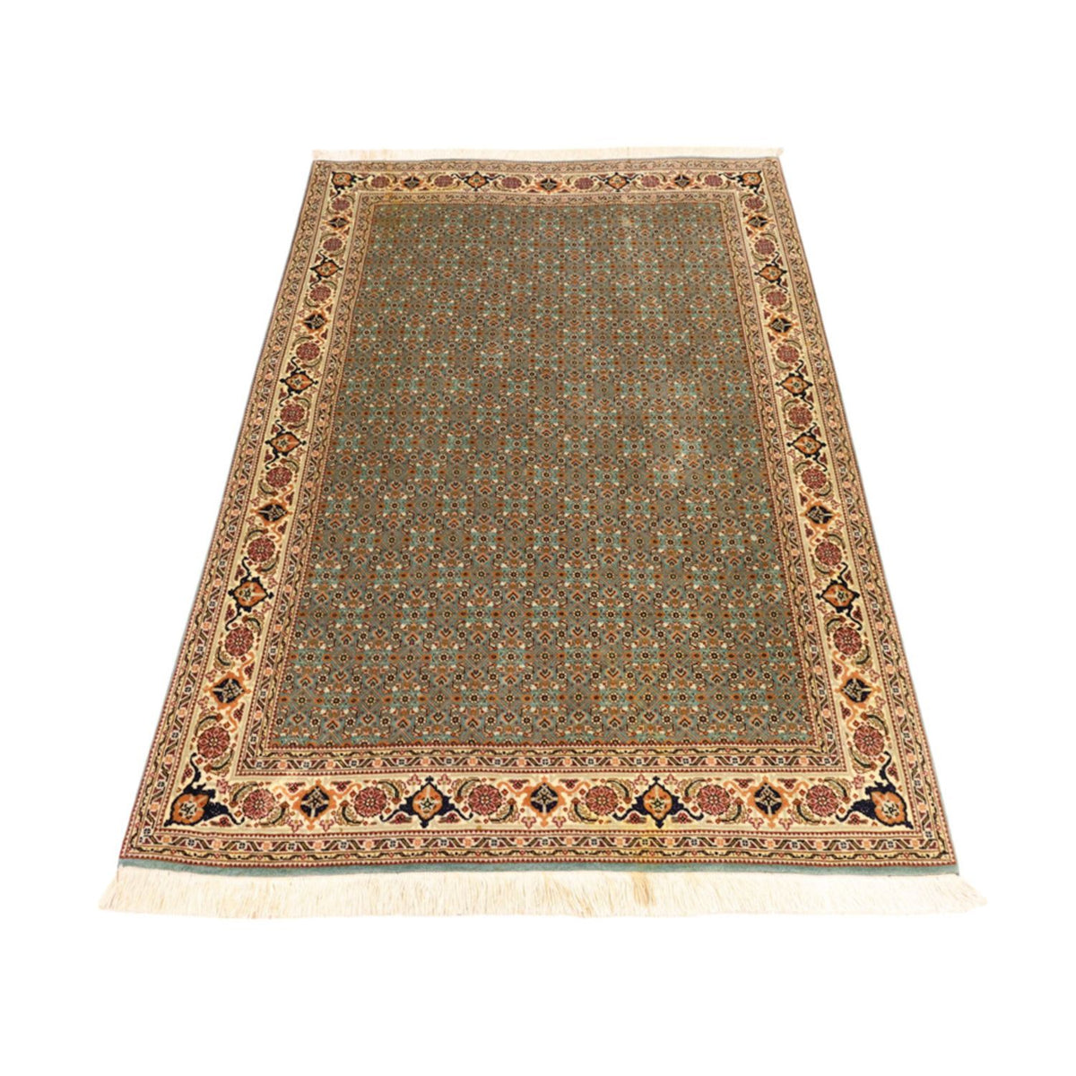 Alfombra Persa - Tabriz - Real - Real - 145 x 101 cm - verde oliva