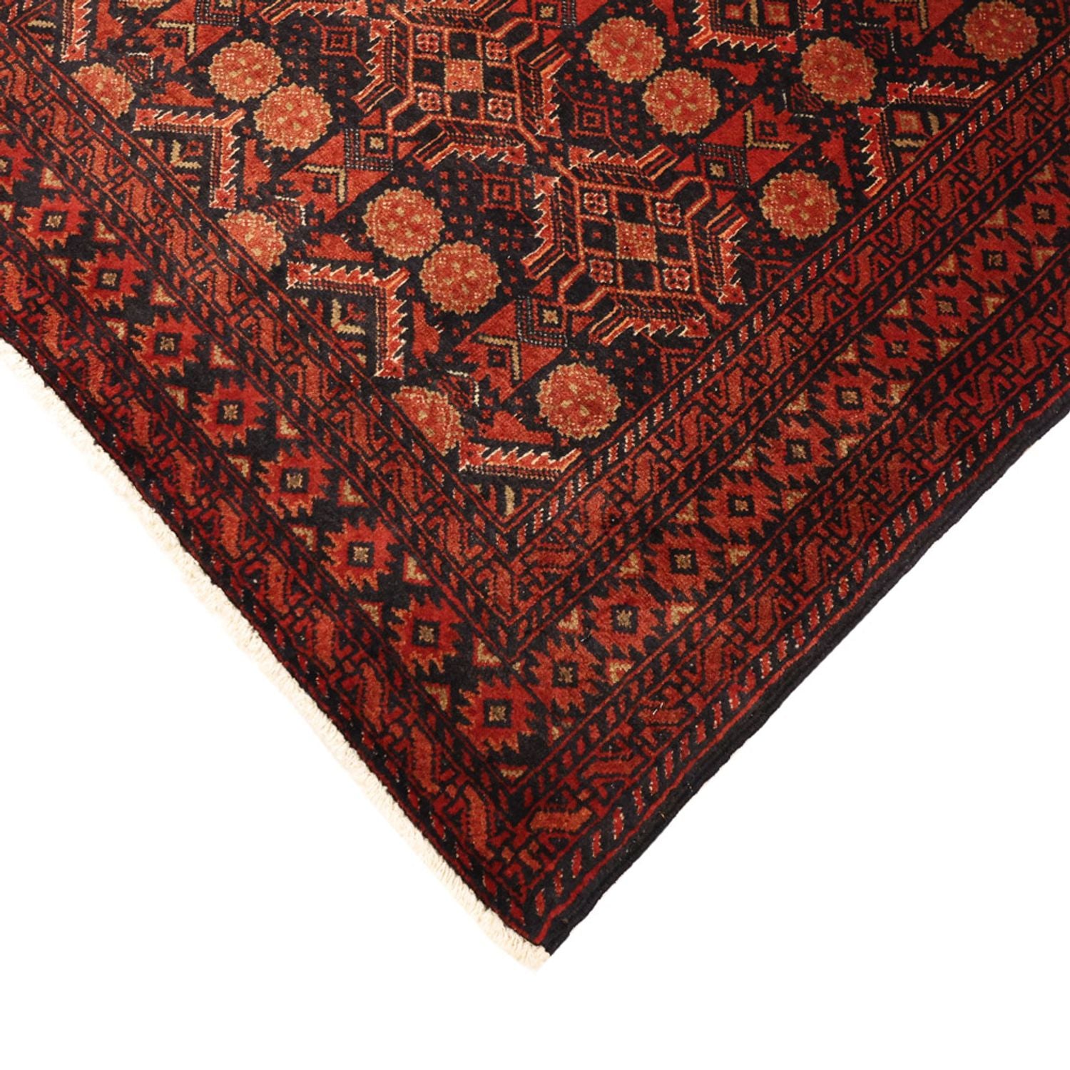 Alfombra de pasillo Alfombra Belutsch - 198 x 102 cm - rojo oscuro