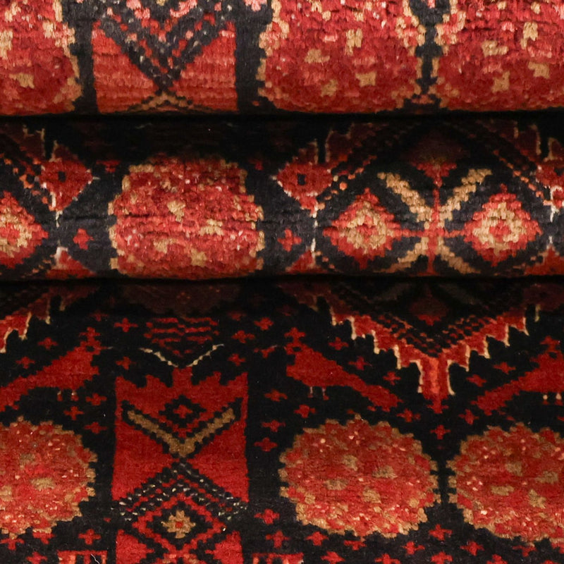 Alfombra de pasillo Alfombra Belutsch - 198 x 102 cm - rojo oscuro
