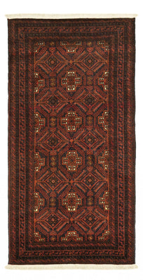Alfombra de pasillo Alfombra Belutsch - 194 x 97 cm - rojo oscuro