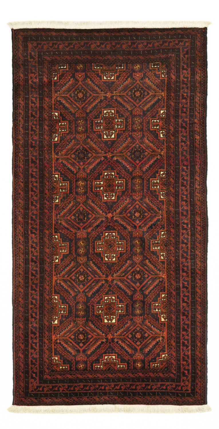 Alfombra de pasillo Alfombra Belutsch - 194 x 97 cm - rojo oscuro