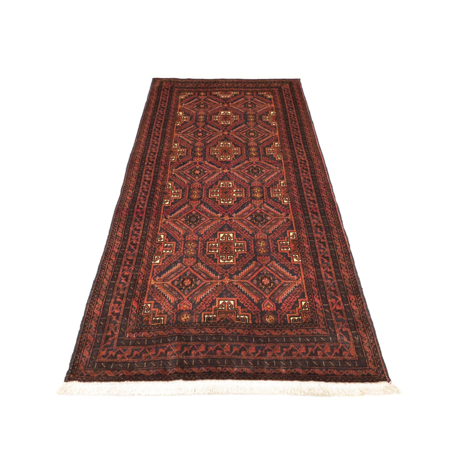 Alfombra de pasillo Alfombra Belutsch - 194 x 97 cm - rojo oscuro