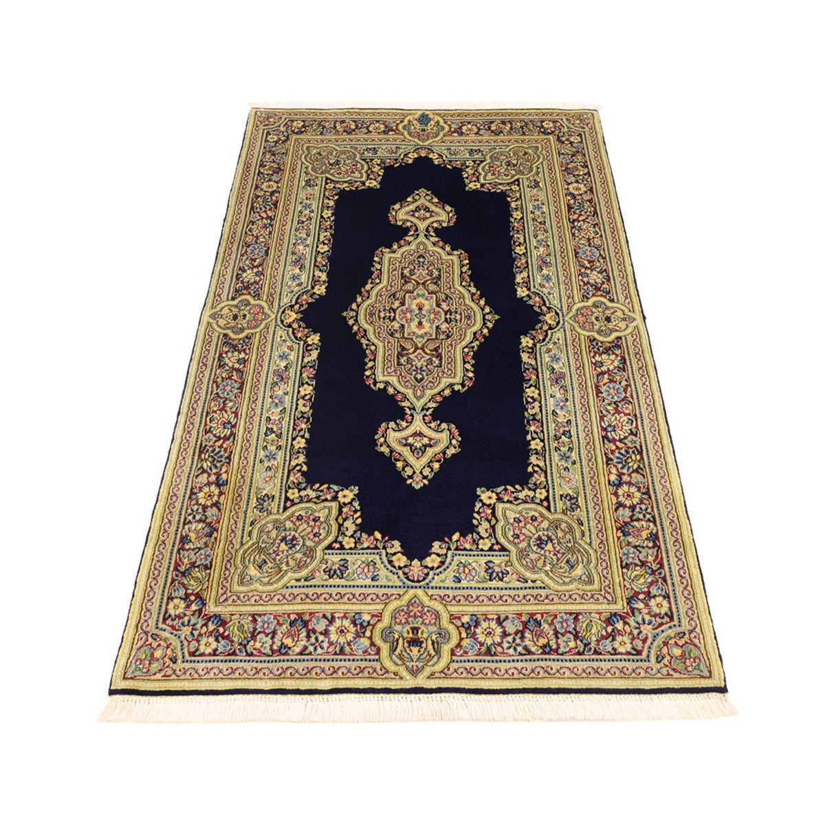 Alfombra persa - Clásica - Real - 148 x 89 cm - azul oscuro