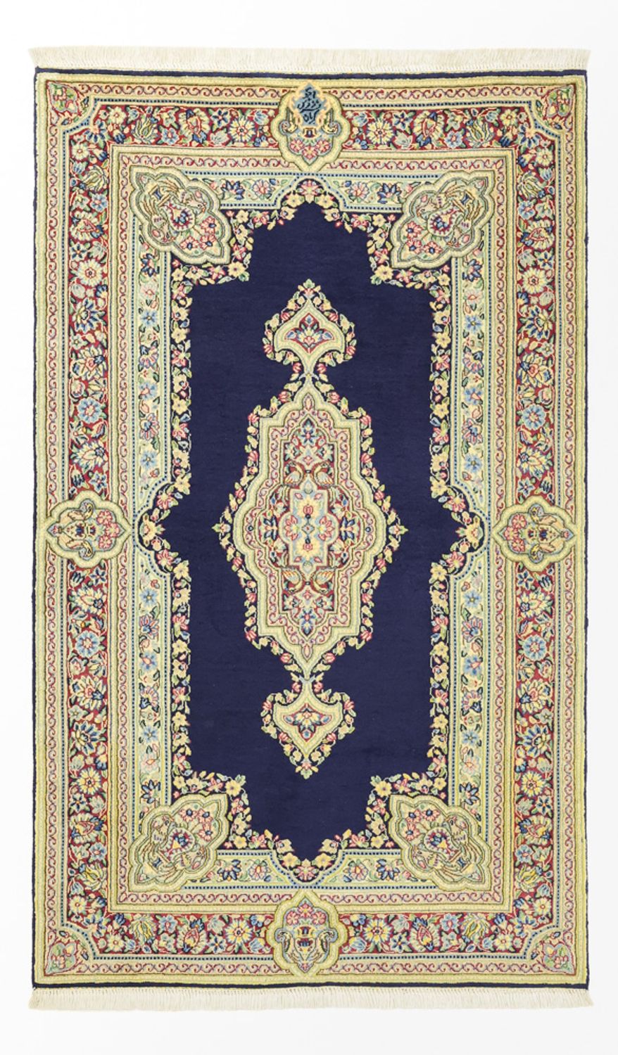 Alfombra persa - Clásica - Real - 147 x 90 cm - azul oscuro