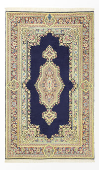 Alfombra persa - Clásica - Real - 147 x 90 cm - azul oscuro