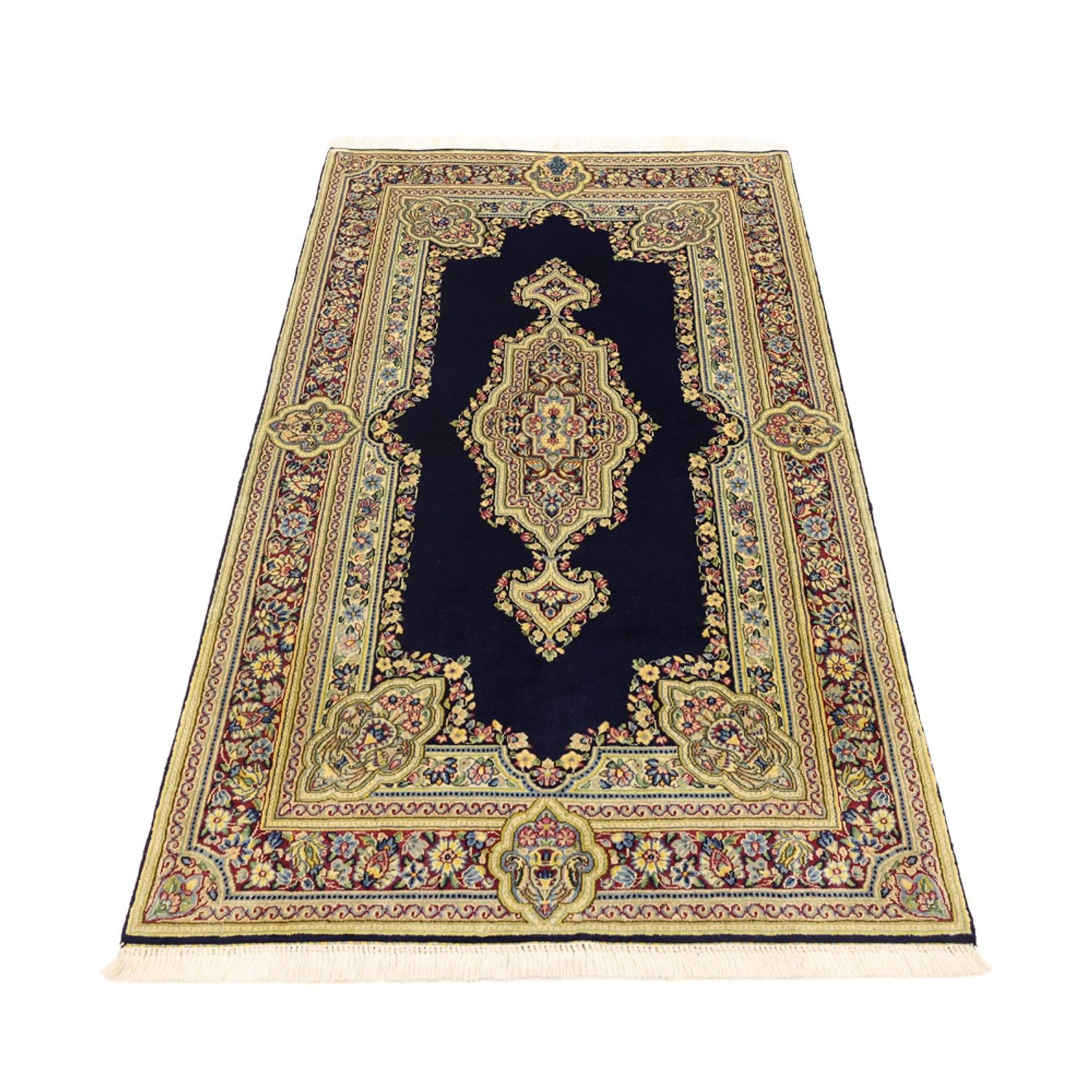 Alfombra persa - Clásica - Real - 147 x 90 cm - azul oscuro