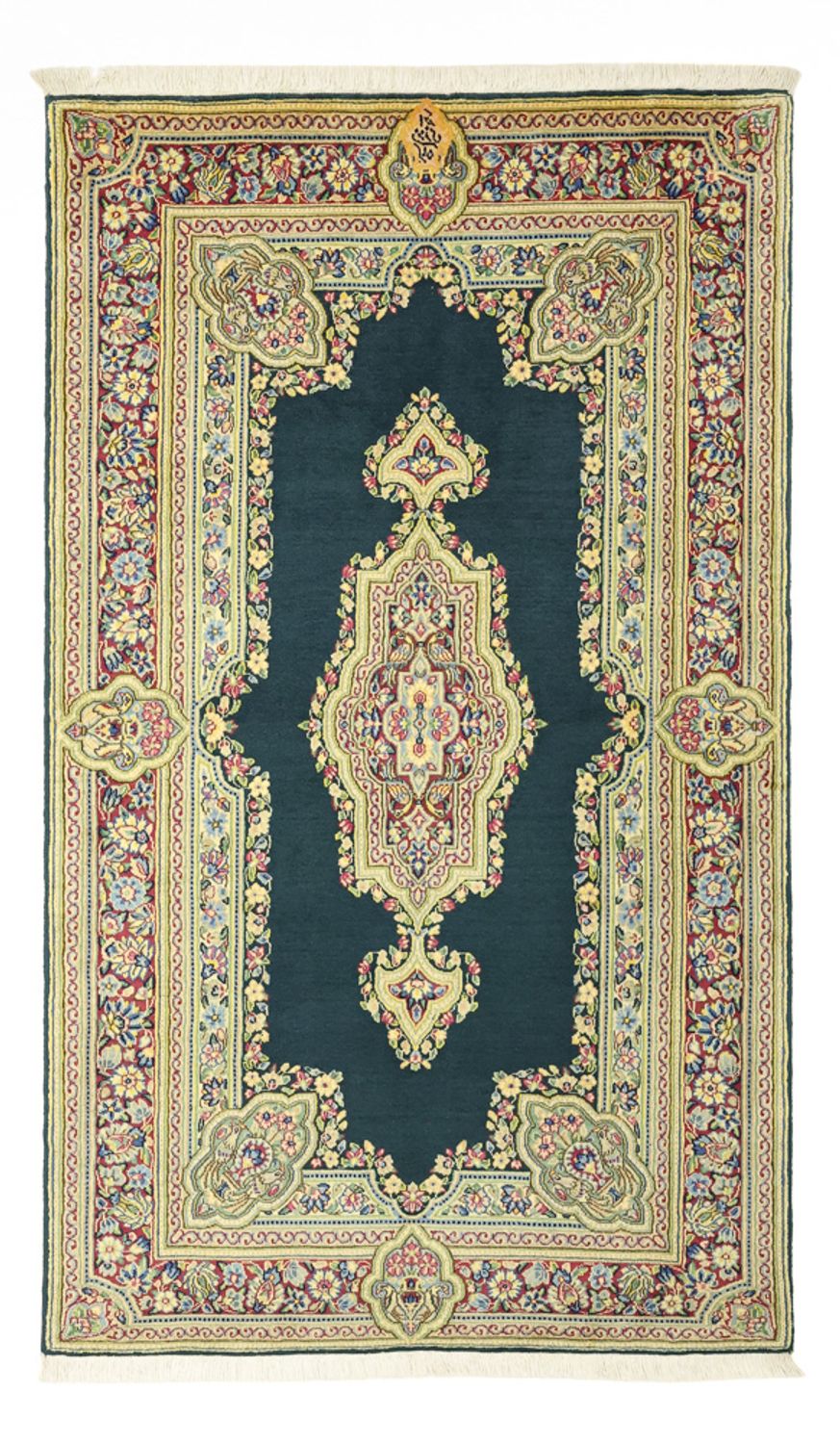 Alfombra persa - Clásica - Real - 152 x 90 cm - verde oscuro