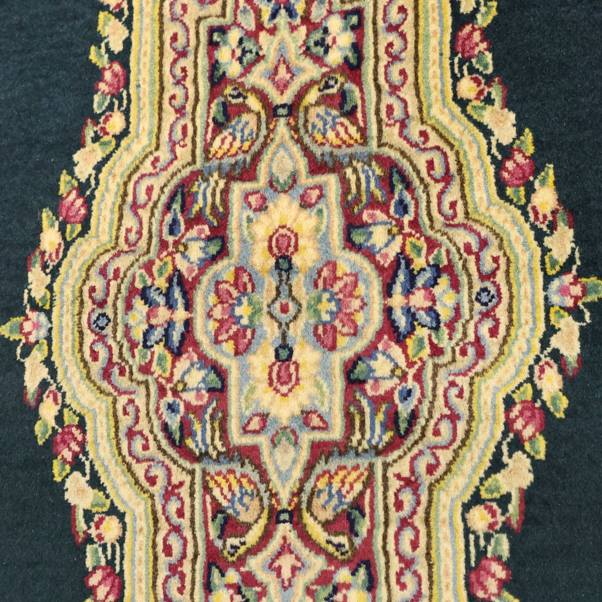 Alfombra persa - Clásica - Real - 152 x 90 cm - verde oscuro