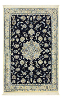 Alfombra Persa - Nain - Real - 136 x 86 cm - azul oscuro