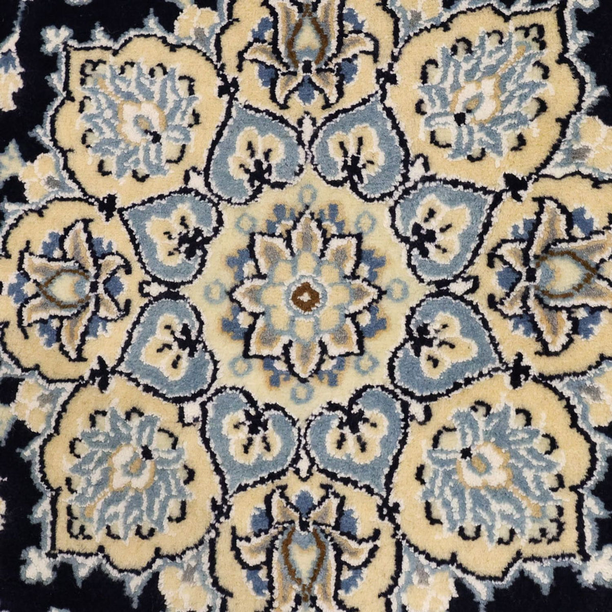 Alfombra Persa - Nain - Real - 136 x 86 cm - azul oscuro