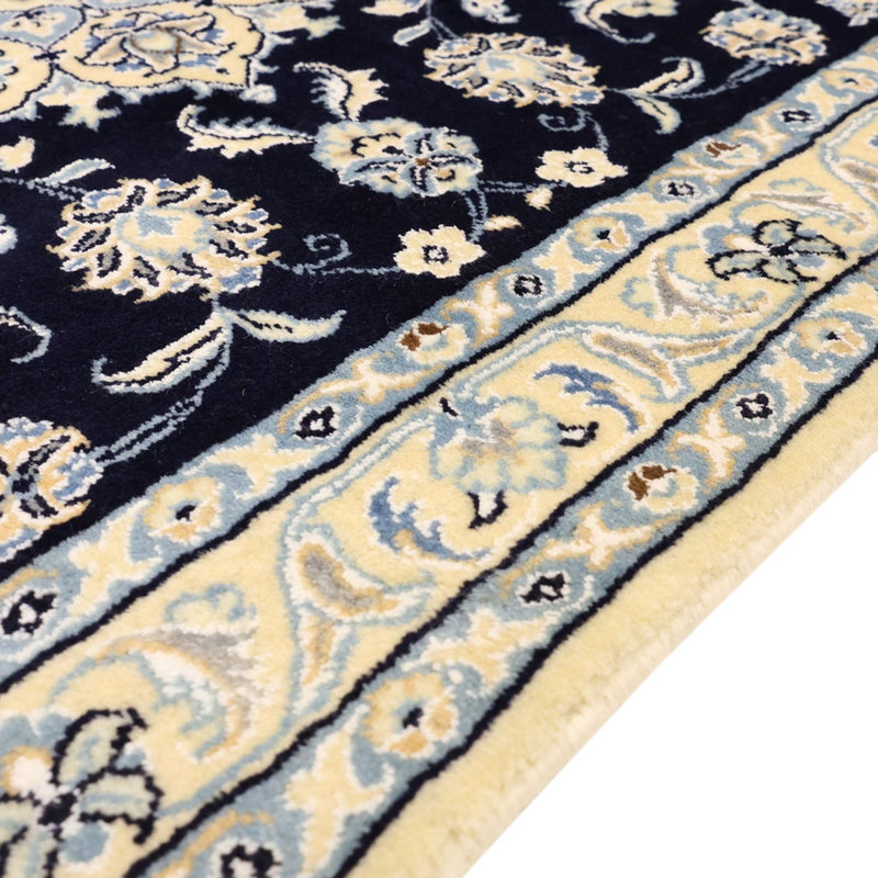 Alfombra Persa - Nain - Real - 136 x 86 cm - azul oscuro