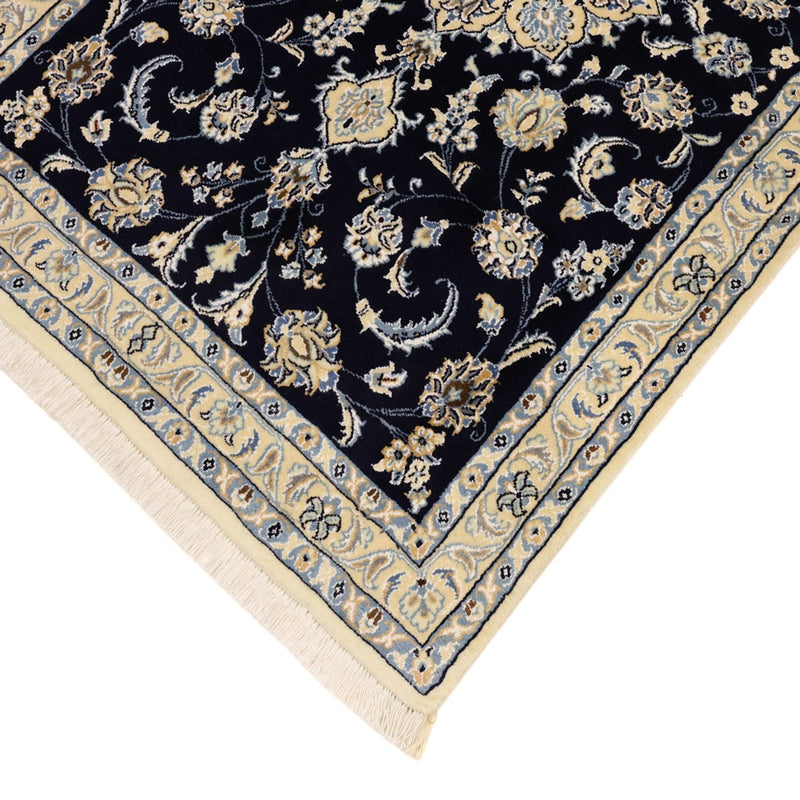 Alfombra Persa - Nain - Real - 136 x 86 cm - azul oscuro