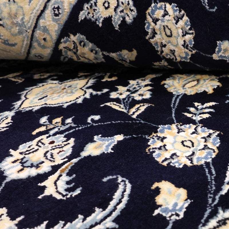 Alfombra Persa - Nain - Real - 136 x 86 cm - azul oscuro