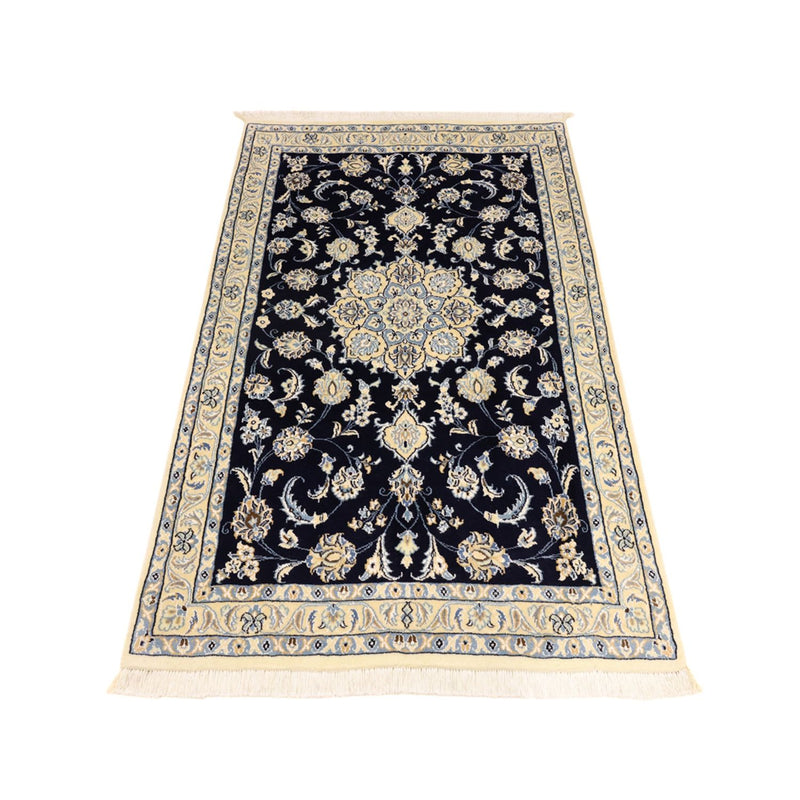 Alfombra Persa - Nain - Real - 136 x 86 cm - azul oscuro