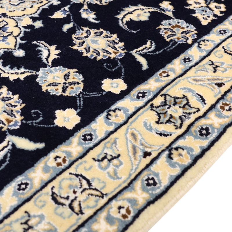 Alfombra Persa - Nain - Real - 137 x 88 cm - azul oscuro