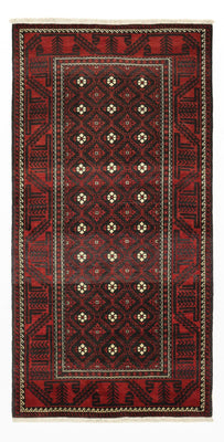 Alfombra de pasillo Alfombra Belutsch - 199 x 102 cm - rojo oscuro