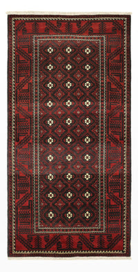 Alfombra de pasillo Alfombra Belutsch - 199 x 102 cm - rojo oscuro