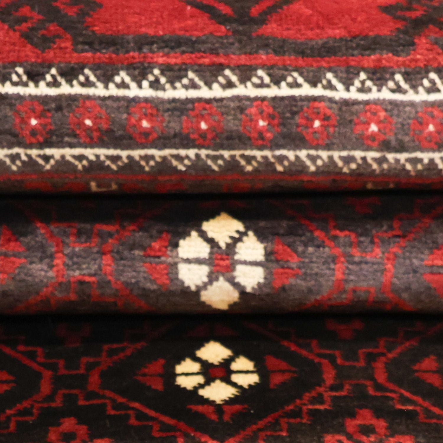 Alfombra de pasillo Alfombra Belutsch - 199 x 102 cm - rojo oscuro