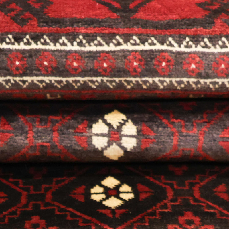 Alfombra de pasillo Alfombra Belutsch - 199 x 102 cm - rojo oscuro