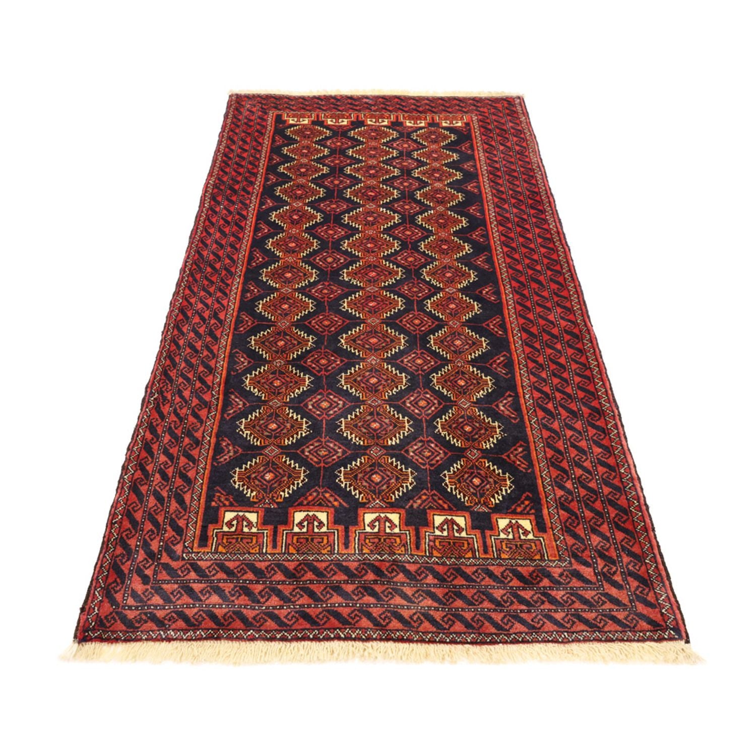 Alfombra de pasillo Alfombra Belutsch - 197 x 106 cm - rojo oscuro