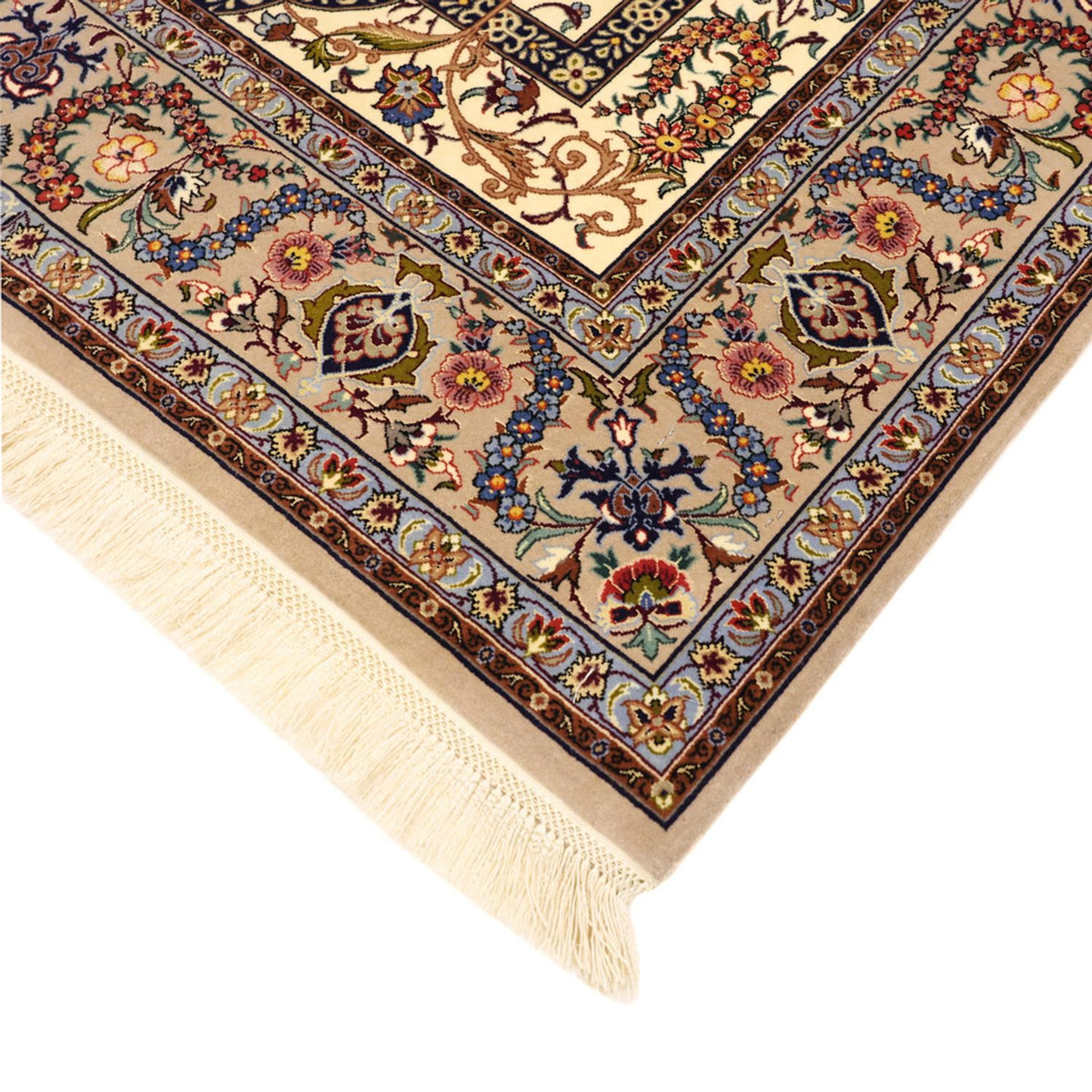 Alfombra Persa - Isfahan - Prima - Urdimbre de seda - 171 x 111 cm - beige
