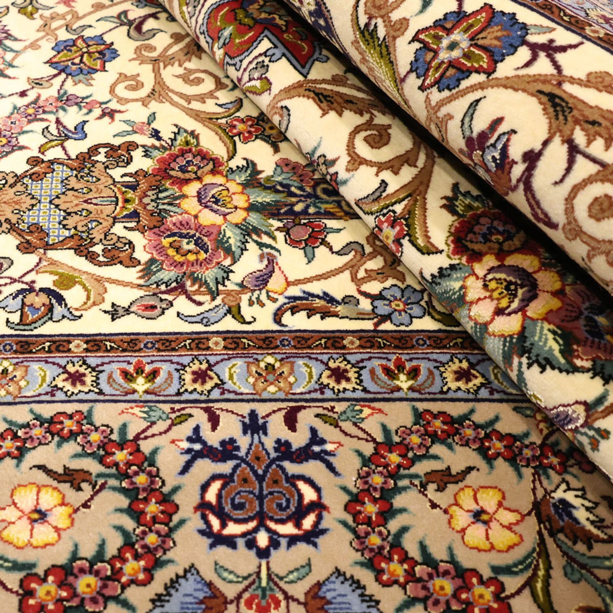 Alfombra Persa - Isfahan - Prima - Urdimbre de seda - 171 x 111 cm - beige