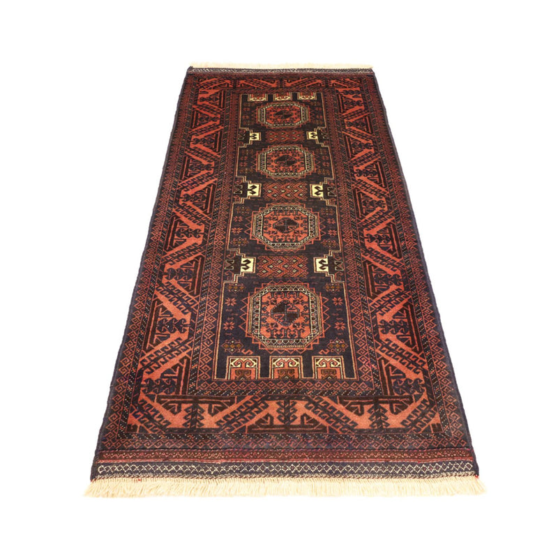 Alfombra de pasillo Alfombra Belutsch - 196 x 92 cm - rojo oscuro