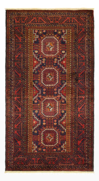 Alfombra de pasillo Alfombra Belutsch - 188 x 101 cm - rojo oscuro