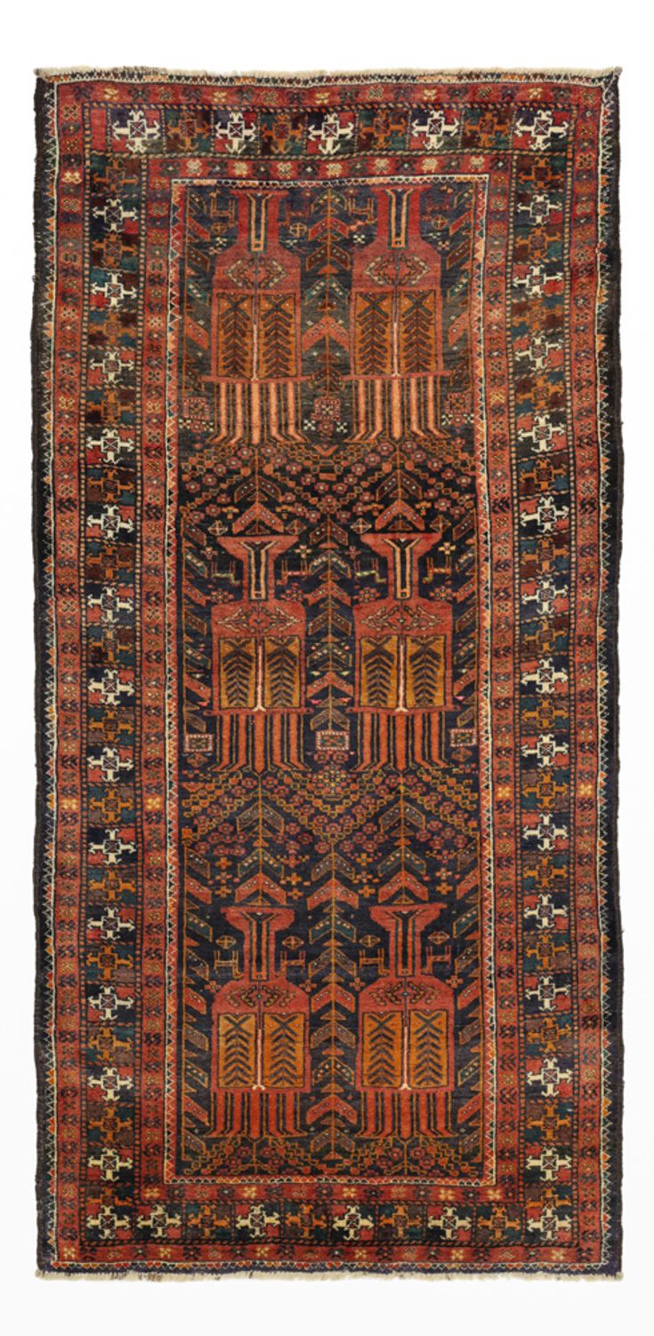 Alfombra de pasillo Alfombra Belutsch - 212 x 106 cm - rojo oscuro